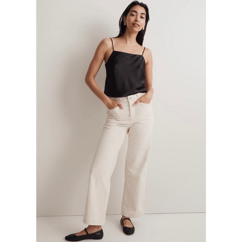 Madewell Emmett 2.0 Wide-Leg Pants in Corduroy Antique Cream Item NM364 Size 31